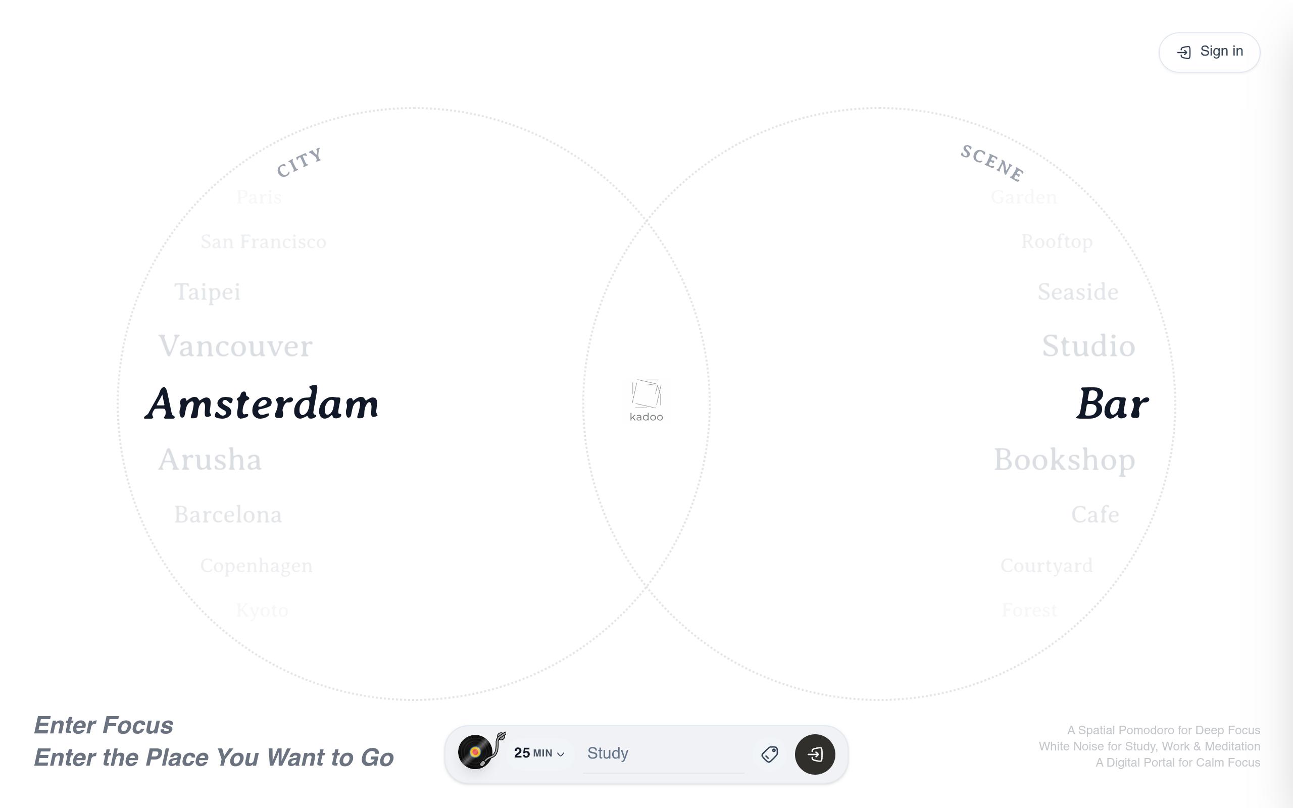 Screenshot of the bekadoo.com landing page