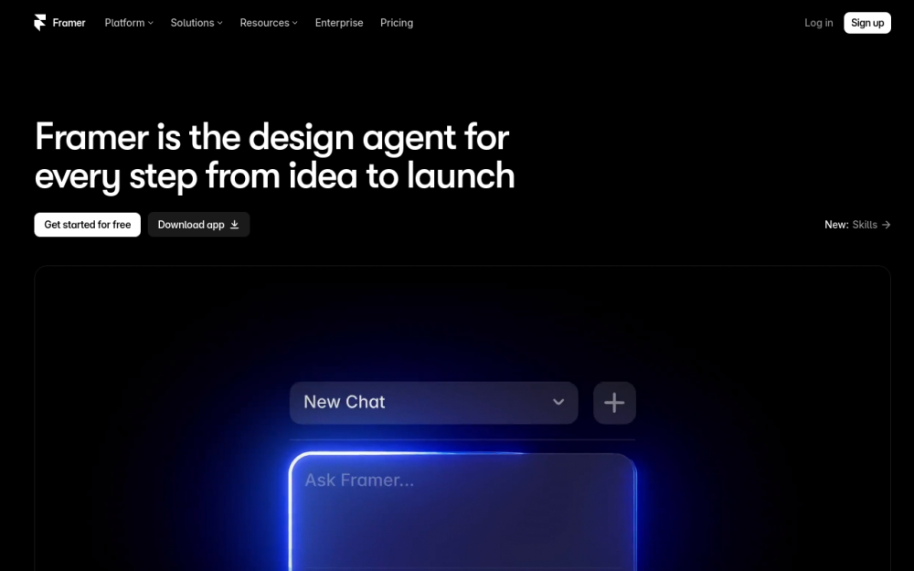 Screenshot of the framer.com landing page