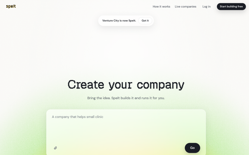 Screenshot of the joinspelt.com landing page