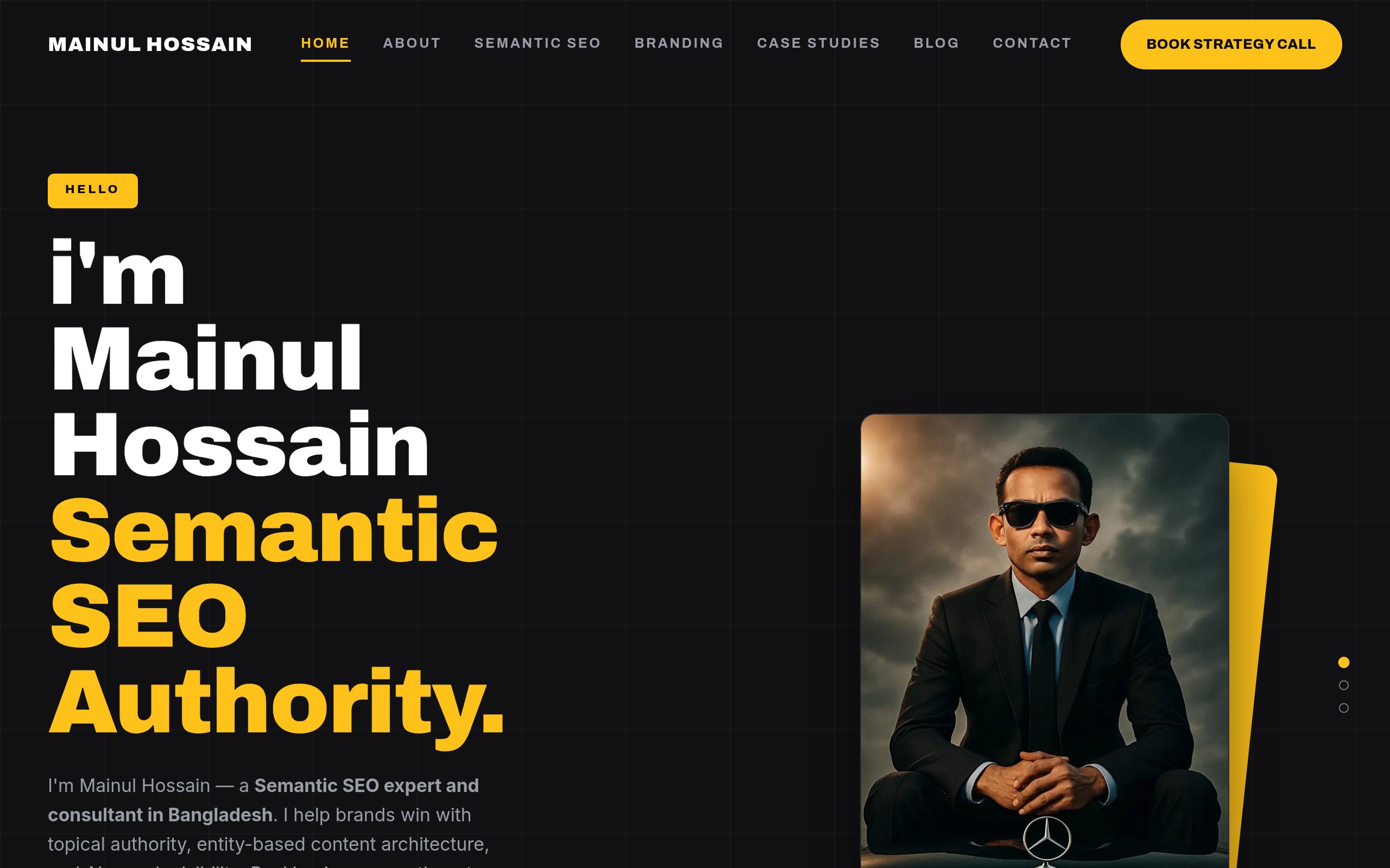 Screenshot of the mainul.bd landing page