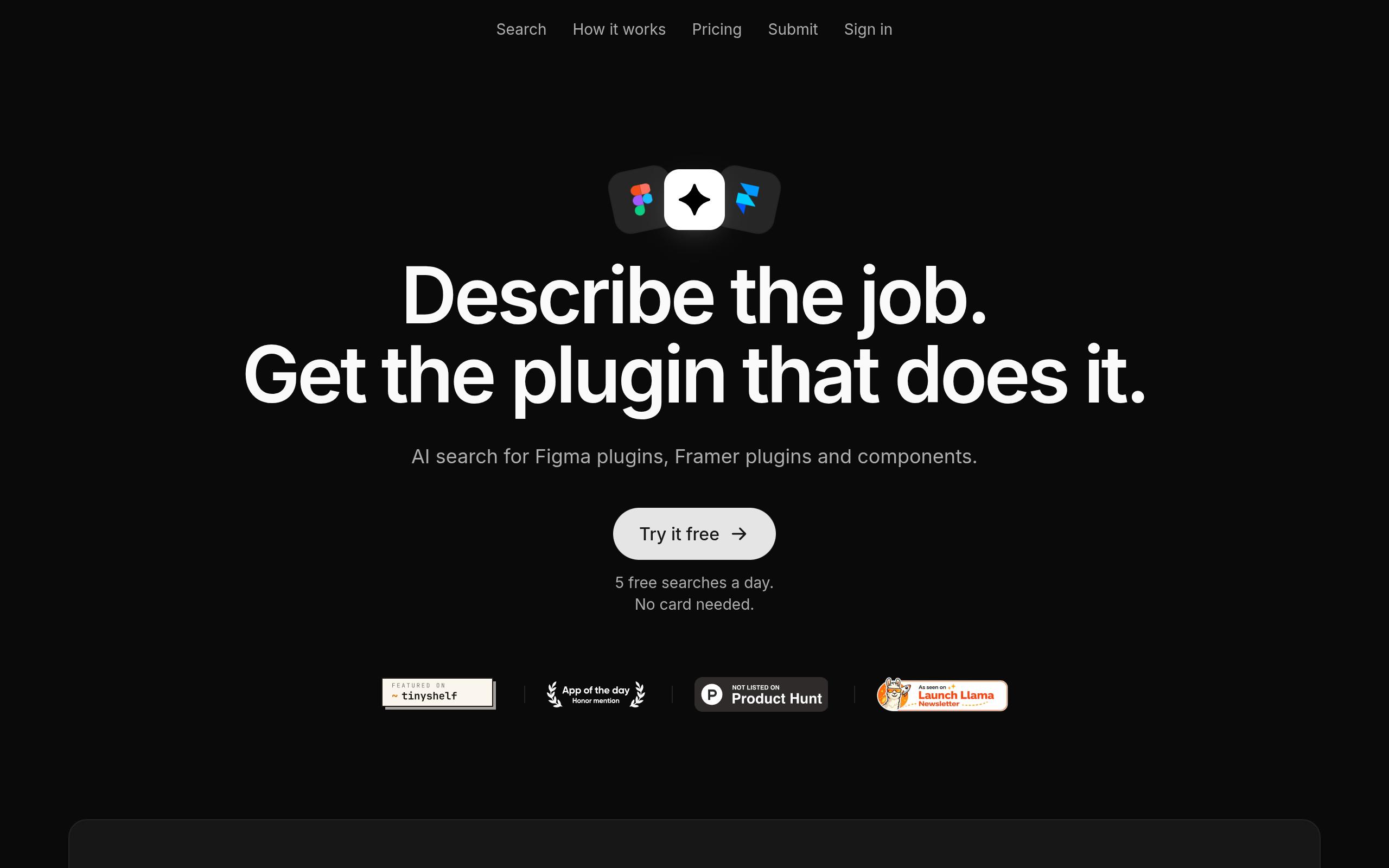 Screenshot of the tweaks.cc landing page